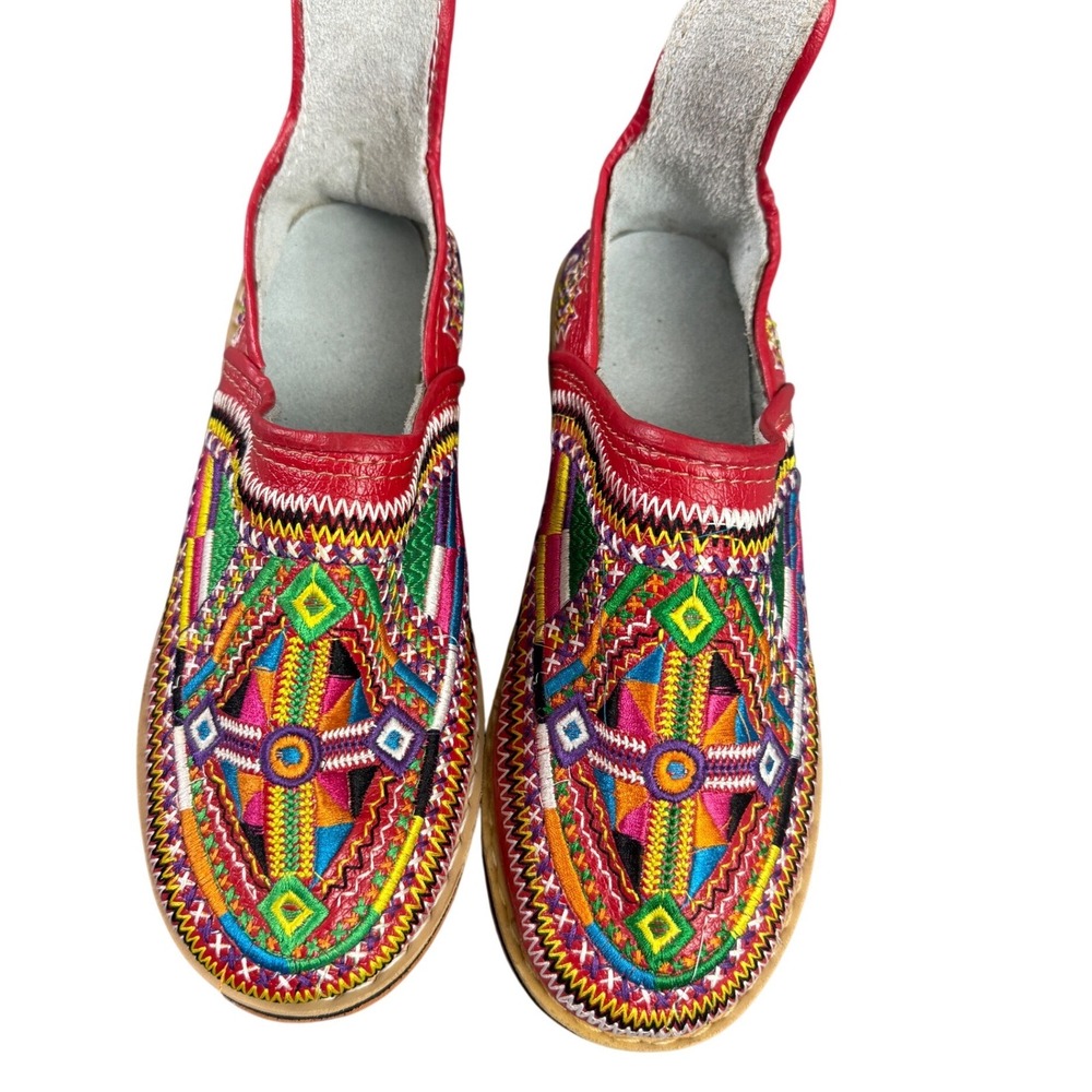 Moroccan Traditional Handmade Stitched‎ Leather Berber Babouches Women's size 9 - Picture 2 of 8
